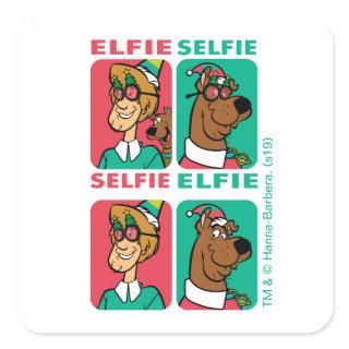 Scooby-Doo & Shaggy "Elfie Selfie" Square Sticker