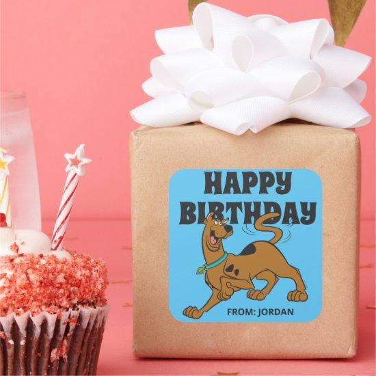 Scooby-Doo Tail Wag | Happy Birthday Square Sticker