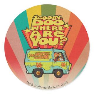 Scooby-Doo | "Where Are You?" Retro Cartoon Van Classic Round Sticker