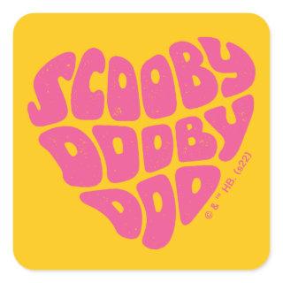 Scooby Dooby Doo Heart Square Sticker