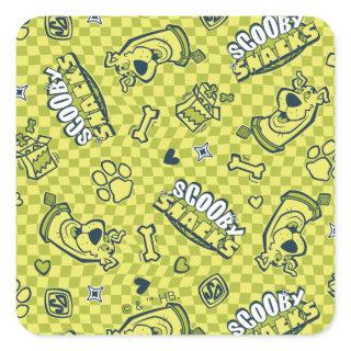 Scooby Snacks Galore Checker Pattern Square Sticker
