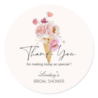 Scooped Up Ice Cream Bridal Shower Thank You Classic Round Sticker