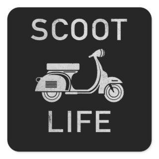 Scoot Life Scooter Moped Square Sticker