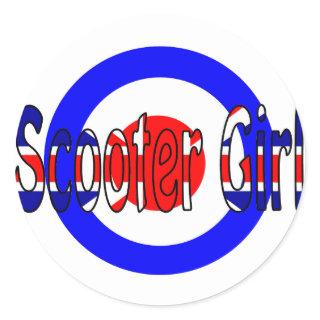 Scooter Girl Mod target Classic Round Sticker