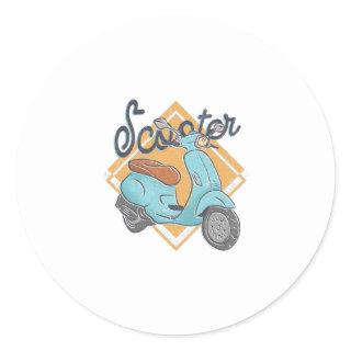 Scooter life classic round sticker