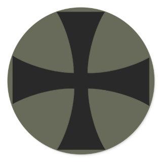 Scope Cap Sticker, Knights Templar Cross, Style 2 Classic Round Sticker