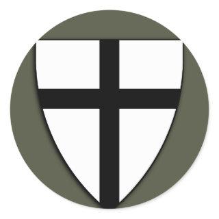 Scope Cap Sticker, Teutonic Knights Shield Classic Round Sticker
