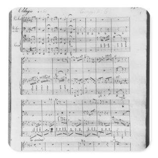 Score for trio for piano, violin and violoncello square sticker