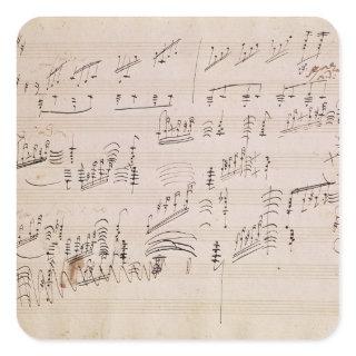 Score sheet of 'Moonlight Sonata' Square Sticker