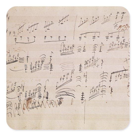Score sheet of 'Moonlight Sonata' Square Sticker