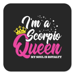 Scorpio Birthday Queen October November Zodiac Square Sticker
