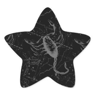 Scorpio Constellation Hevelius 1690 Vintage Black Star Sticker