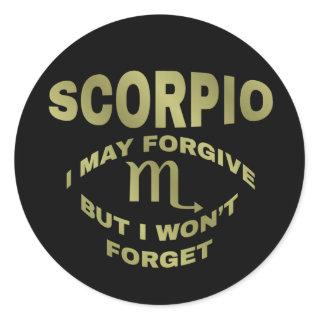 Scorpio Forgive Won't Forget Stickers