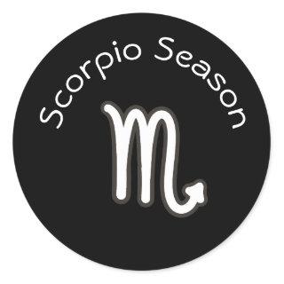 Scorpio Season Astrology Zodiac Sign Black Classic Round Sticker