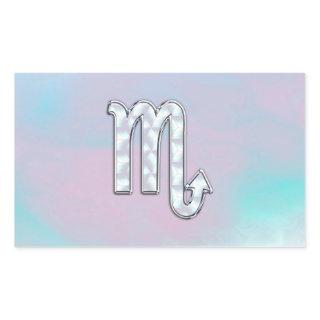 Scorpio Sign in Mother of Pearl Style Rectangular Sticker