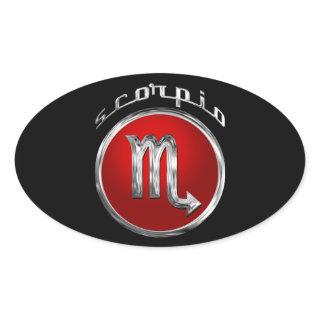 Scorpio - The Scorpion Oval Sticker