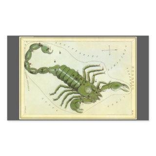 Scorpio, Vintage Constellation Urania's Mirror Rectangular Sticker