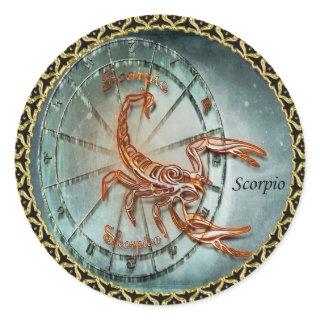 Scorpio Zodiac Astrology design Classic Round Sticker