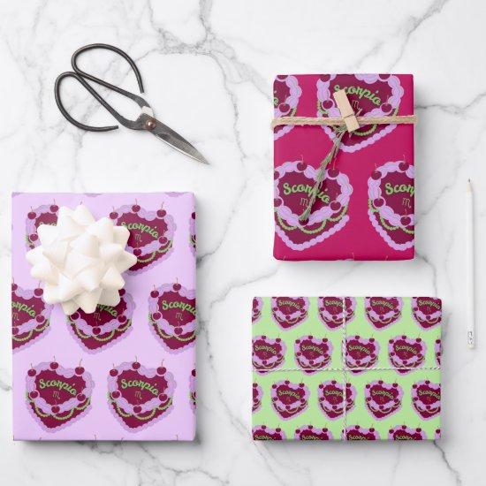 Scorpio Zodiac Coquette Heart Birthday Cake  Sheets