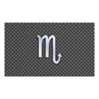 Scorpio Zodiac Symbol on Carbon Fiber Print Rectangular Sticker