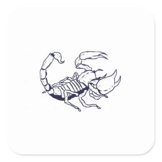 Scorpion Hand Drawn Outline Square Sticker