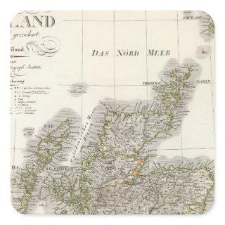 Scotland Atlas Map Square Sticker