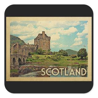 Scotland Castle Vintage Travel Square Sticker