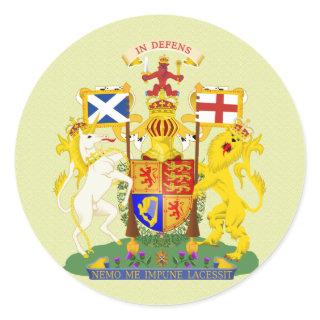 Scotland Coat of Arms detail Classic Round Sticker