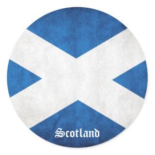 Scotland Grunge Flag Classic Round Sticker