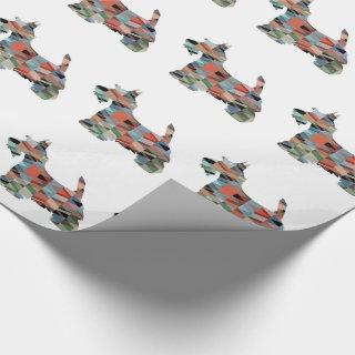 Scottie Terrier Geometric Pattern Silhouette Plaid