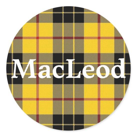 Scottish Clan MacLeod of Lewis Tartan Plaid Classic Round Sticker
