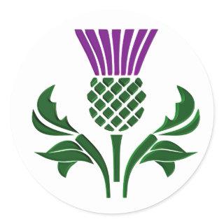 Scottish emblem thistle classic round sticker