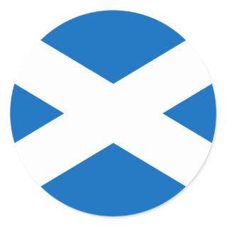 Scottish Flag of Scotland Saint Andrew’s Cross Classic Round Sticker