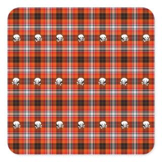 Scottish goth skulls plaid stickers