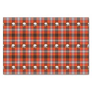 Scottish goth skulls plaid tissue paper