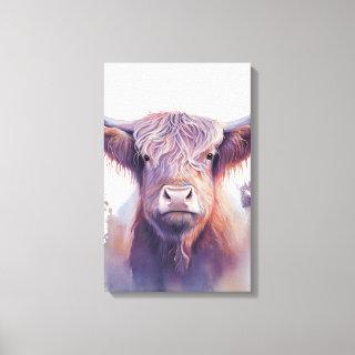 Scottish highland cow canvas print