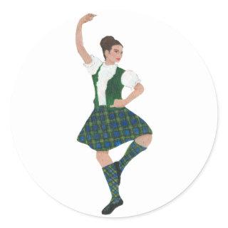 Scottish Highland Dancer Campbell Classic Round Sticker