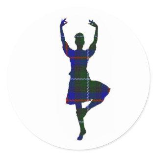 Scottish Highland Dancer Classic Round Sticker
