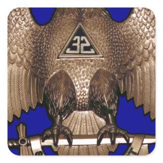 Scottish Rite 32 Degree Royal Blue Square Sticker