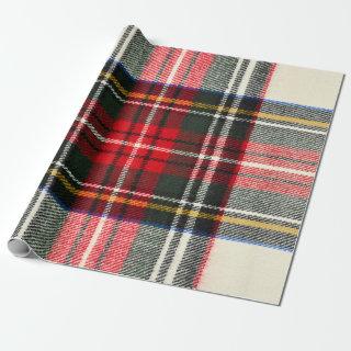 Scottish tartan pattern. Red and white wool plaid