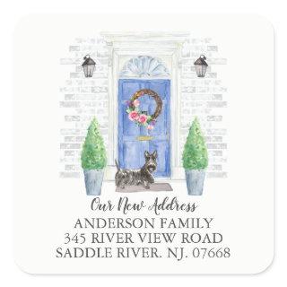 Scottish Terrier Blue Door New Address Label