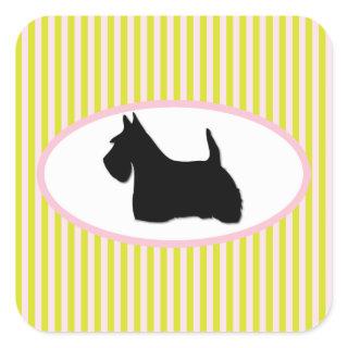 Scottish Terrier dog black silhouette sticker