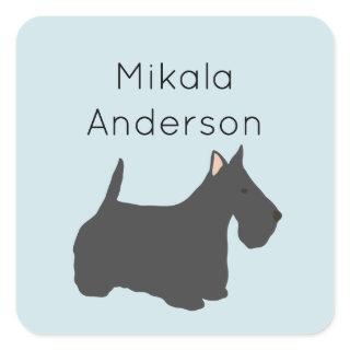 Scottish Terrier dog name sticker