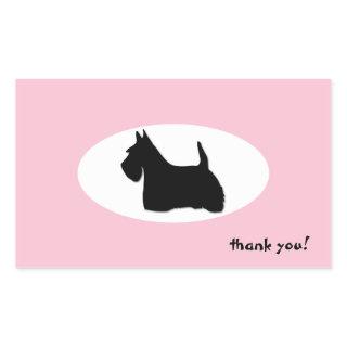 Scottish Terrier dog silhouette thank you sticker