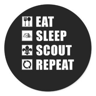 Scout Eat Camping Scouting Repeat Adventure Classic Round Sticker