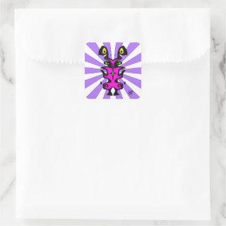 Scowling warthog like creature v1 square sticker