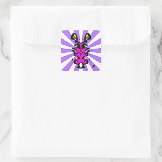 Scowling warthog like creature v1 square sticker