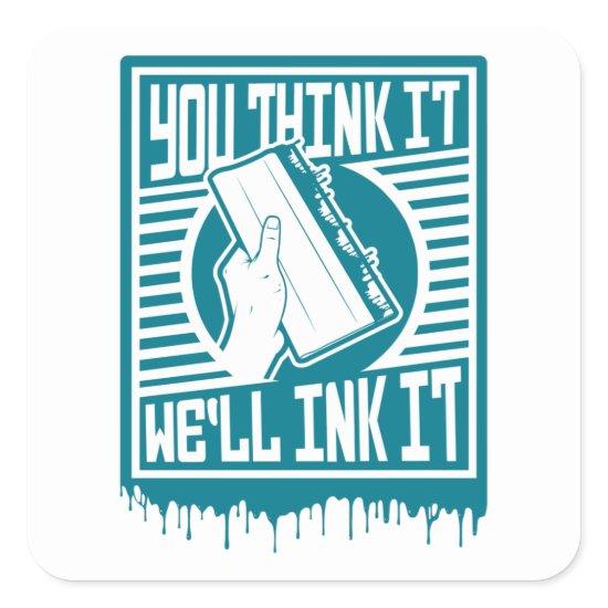 Screen Printing Squeegee Printing Obey Ink Design  Square Sticker