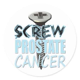Screw Prostate Cancer Classic Round Sticker