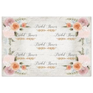 Script Ephemera Watercolor Floral Bridal Shower Tissue Paper